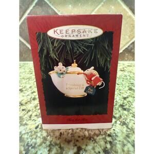 NISP 1995 Hallmark Keepsake Two for Tea Ornament Friendship Teapot New Sealed